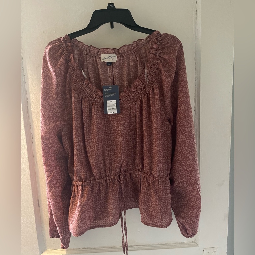 Universal Thread Pink Smocked Blouse Size XL